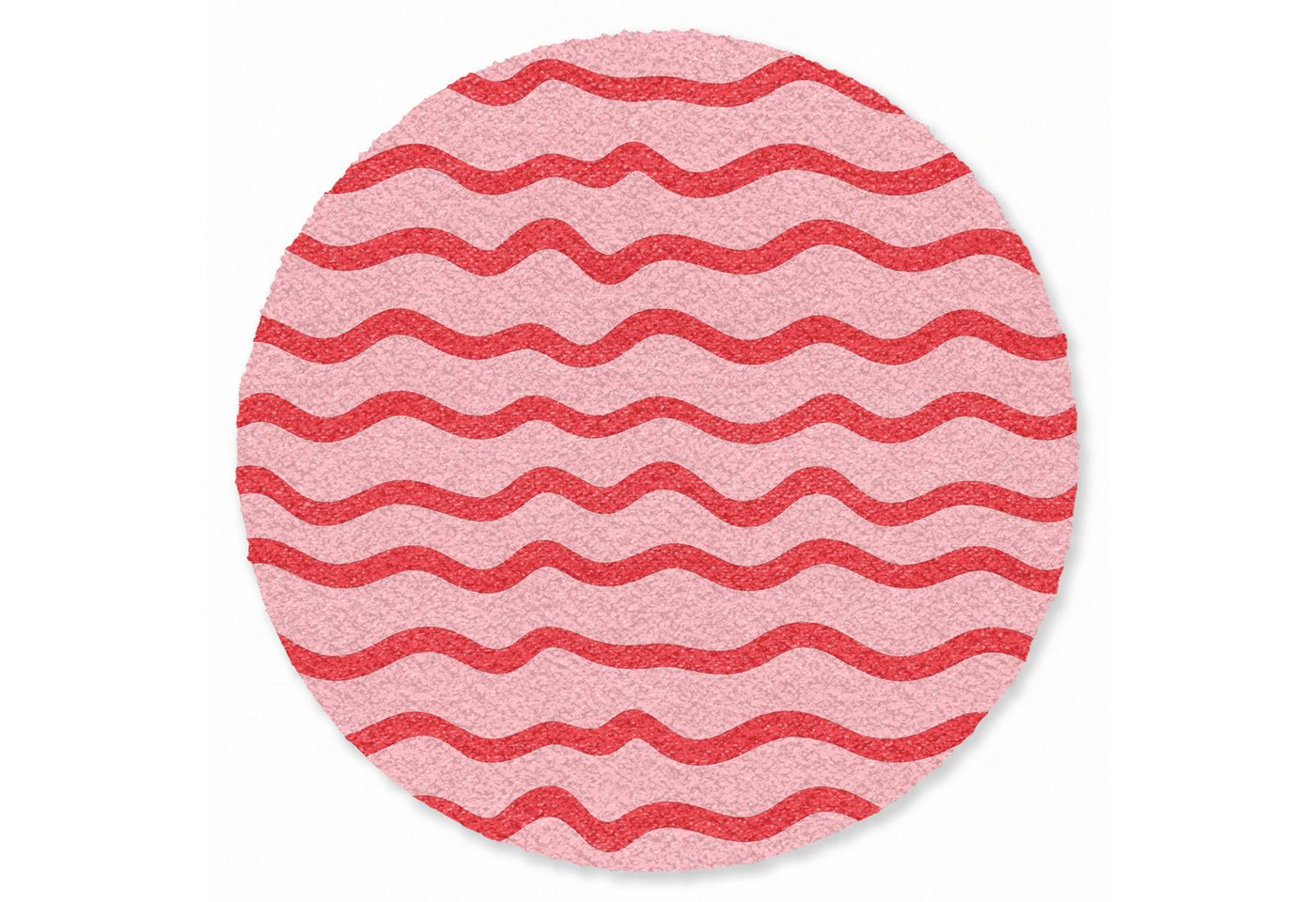 OnlyWow Teppich Rund Verspielt - Muster - Rot, Rechteckig, Wohnzimmer, Schlafzimmer, Kurzflor 90x90 cm Bild 3