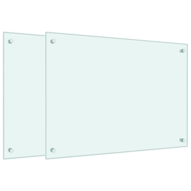 vidaXL Küchenrückwände 2 Stk Weiß 70x50 cm Hartglas 3315784
