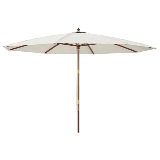 vidaXL Sonnenschirm mit Holzmast Sandfarben 400x273 cm 363175