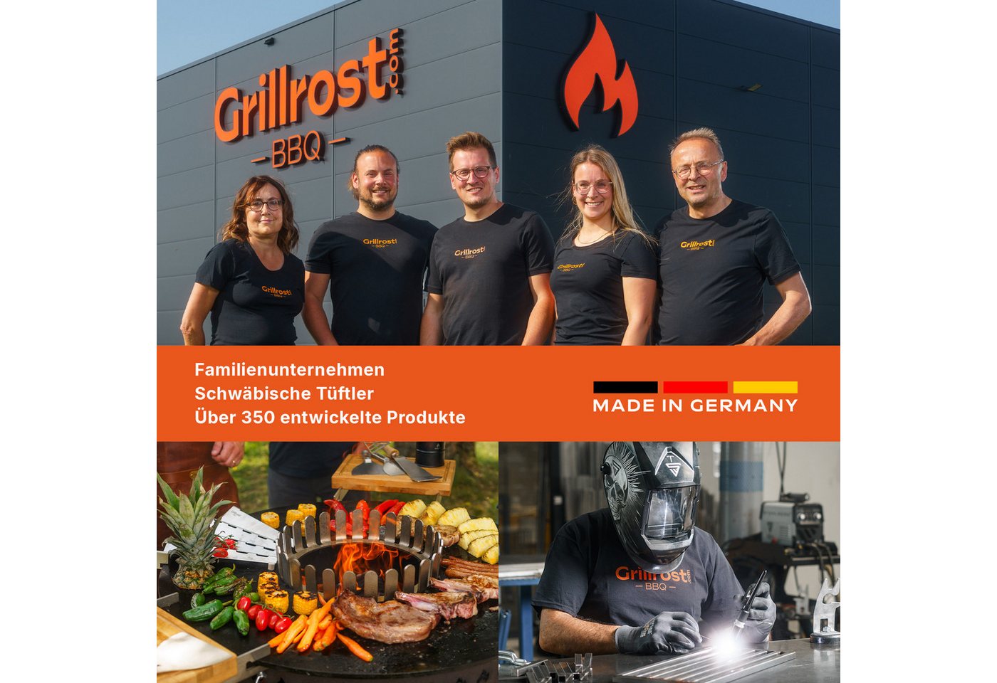 Grillrost.com BBQ Grillrost BBQ Ofenrost Stahl - Rund 18cm, Made in Germany