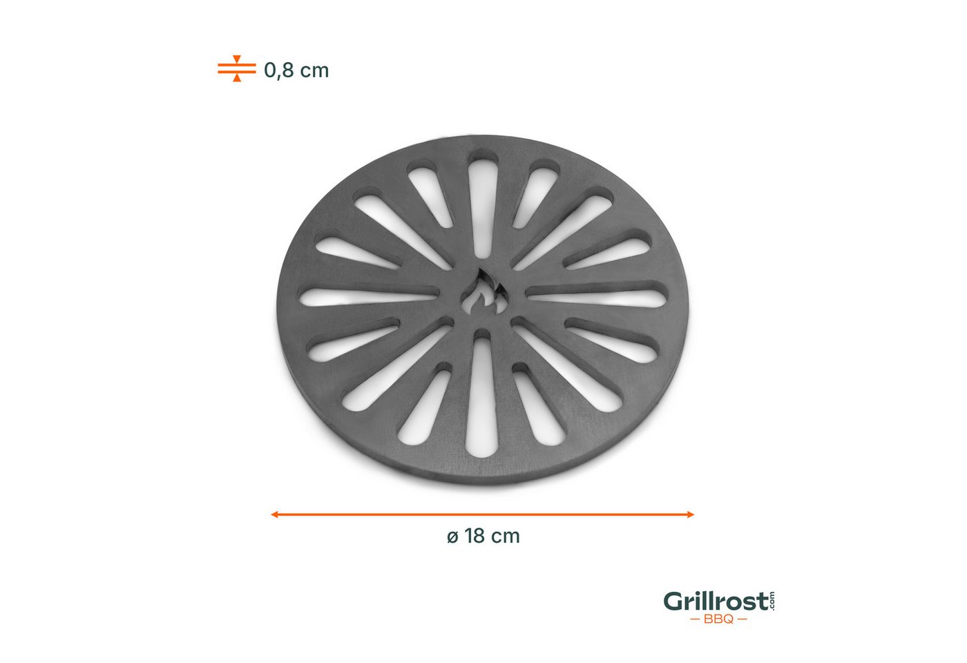 Grillrost.com BBQ Grillrost BBQ Ofenrost Stahl - Rund 18cm, Made in Germany Bild 2