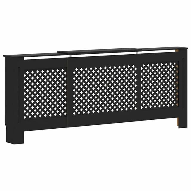 vidaXL MDF Heizkörperverkleidung Schwarz 205 cm 325556