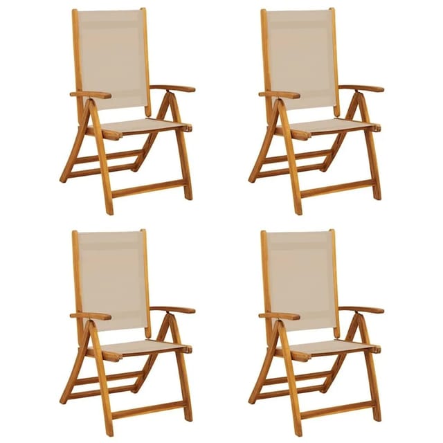 vidaXL Gartenstühle 4 Stk Klappbar Massivholz Akazie und Textilene 3279244