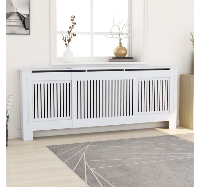 vidaXL MDF Heizkörperverkleidung Weiß 205 cm 325547