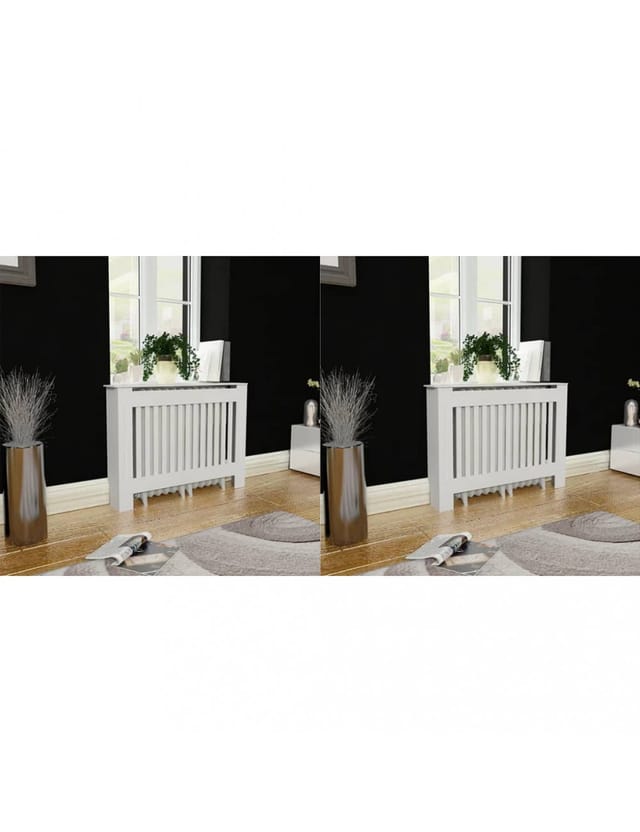 vidaXL Heizkörperabdeckung 2 Stk Weiß MDF 112 cm 276003