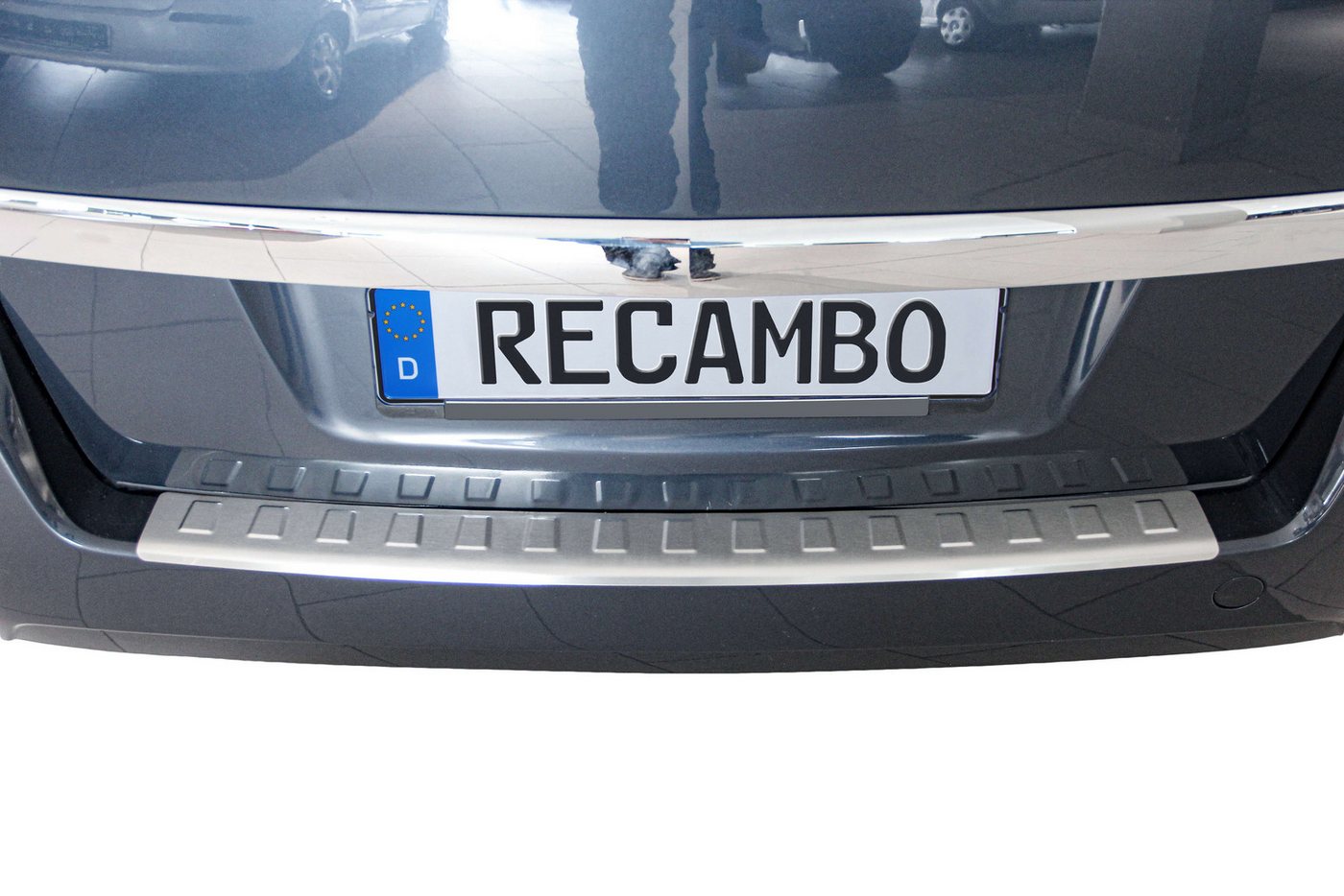 RECAMBO Ladekantenschutz für OPEL ZAFIRA B, 2005-2014 Stoßstangenschutz, V2A rostfrei, Exklusive Optik, praktischer Schutz & perfekte Passform Bild 5