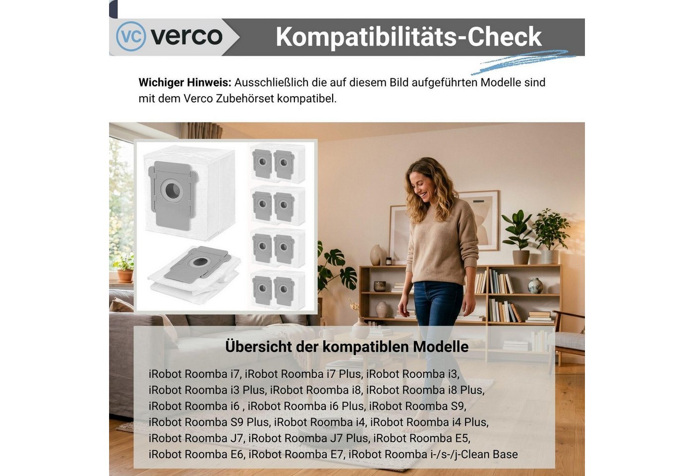 VERCO Staubsaugerbeutel Staubbeutel für iRobot i7 / i7 Plus, passend für Für iRobot, 10 St., Ersatz Staub Beutel für die Absaug Basis Station Bild 5