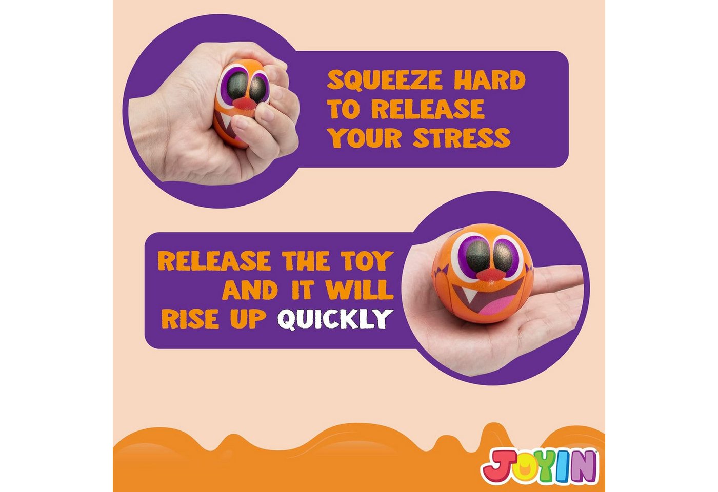 JOYIN Anti-Stress-Ball JOYIN 24 Halloween Squishy Antistressbälle, langsam steigend Bild 2