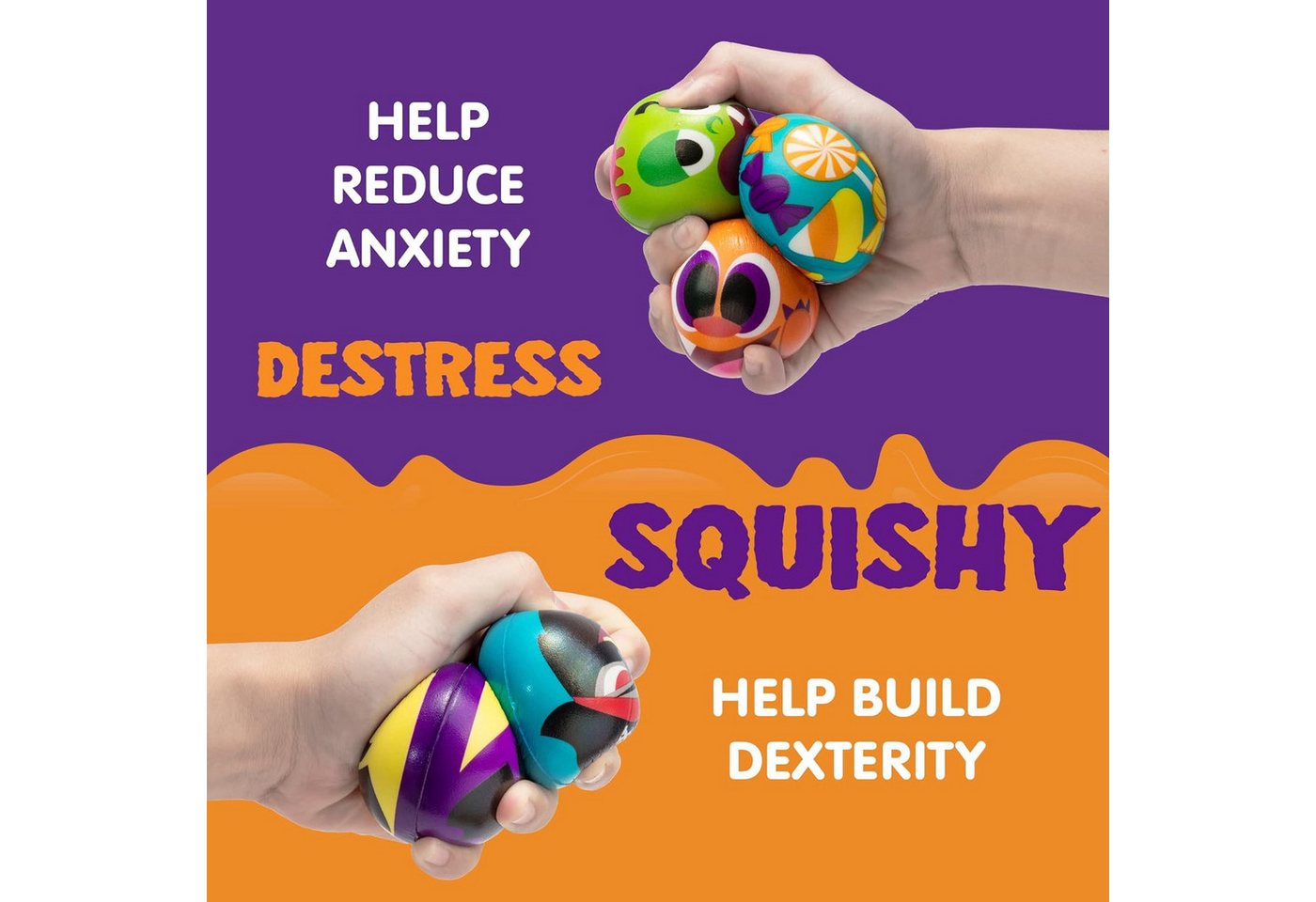 JOYIN Anti-Stress-Ball JOYIN 24 Halloween Squishy Antistressbälle, langsam steigend Bild 3