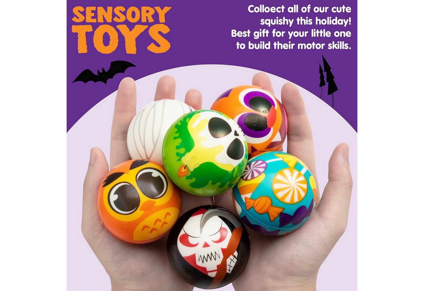 JOYIN Anti-Stress-Ball JOYIN 24 Halloween Squishy Antistressbälle, langsam steigend Bild 5