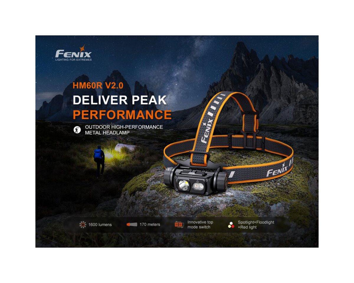 Fenix LED Stirnlampe HM60R V2.0 1600 Lumen LED Stirnlampe - Schwarz Bild 5