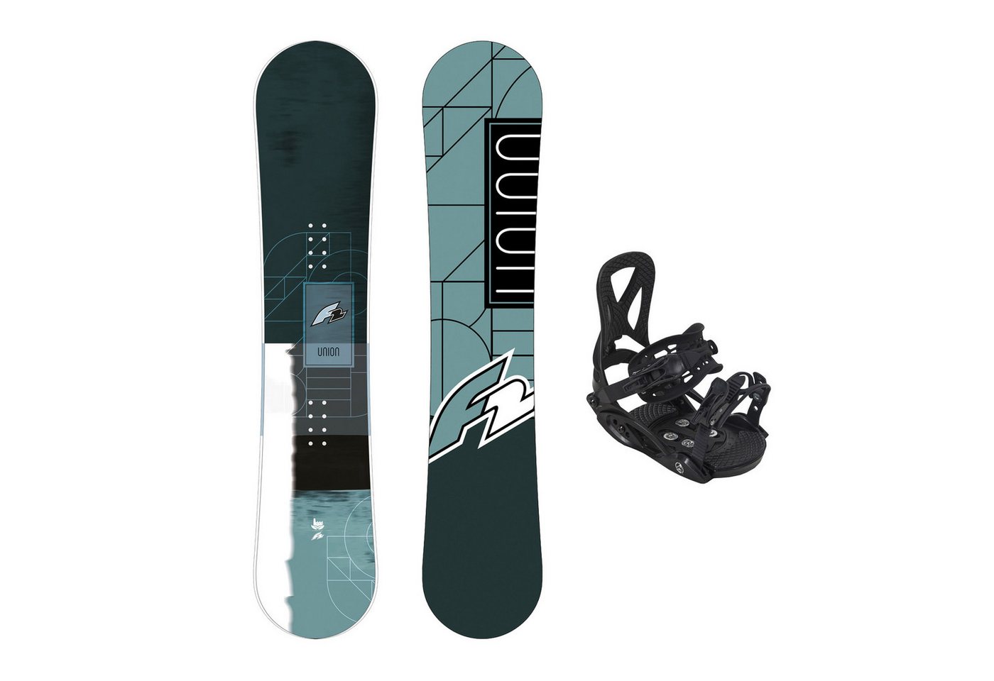 F2 Snowboard F2 Set Snowboard Junior Union Aqua 135cm + Pipe Bindung M Bild 5