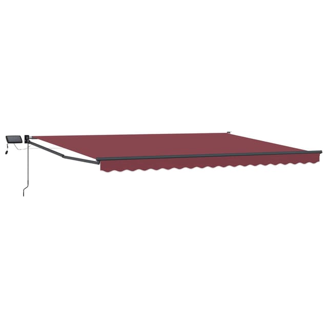 vidaXL Manuelle Gelenkarmmarkise mit LEDs Bordeauxrot 5 x 3 m 3419498