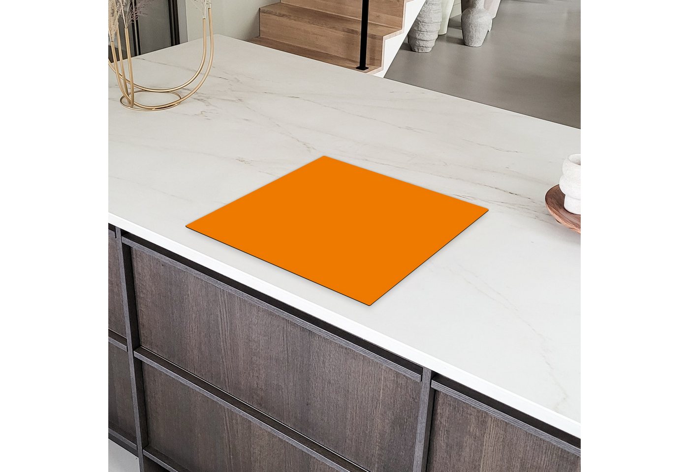 MuchoWow Herd-Abdeckplatte Orange - Jahreszeiten - Herbst - Farbe, Vinyl, (1 tlg), Cerankochfeld Abdeckung, Herd Abdeckplatten Vinyl, 58.3x51.3 cm