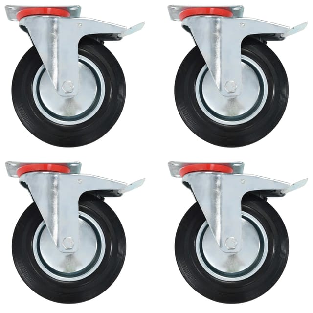 vidaXL Lenkrollen mit Doppelbremsen 4 Stk 200 mm 143455
