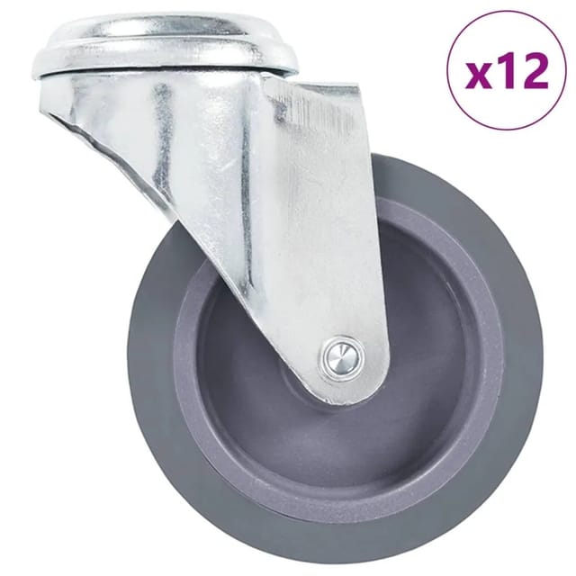 vidaXL 12 Stk Lenkrollen mit Bolzenloch 75 mm 277852