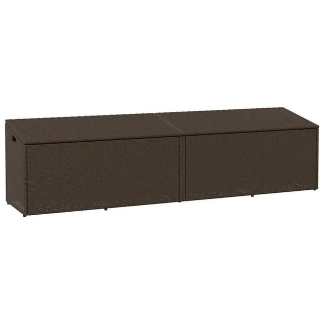 vidaXL Garten-Auflagenbox Braun 220x50x58 cm Poly Rattan 4104075