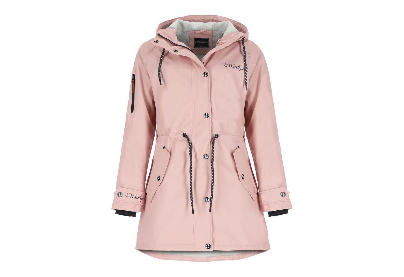 Wattlöper Regenmantel 50704 Damen Regenjacke Regenparka - Parka mit weicher Beschichtung Verschweißte Nähte, Abgedeckter Frontreißverschluss, Kordelzug-Kapuze