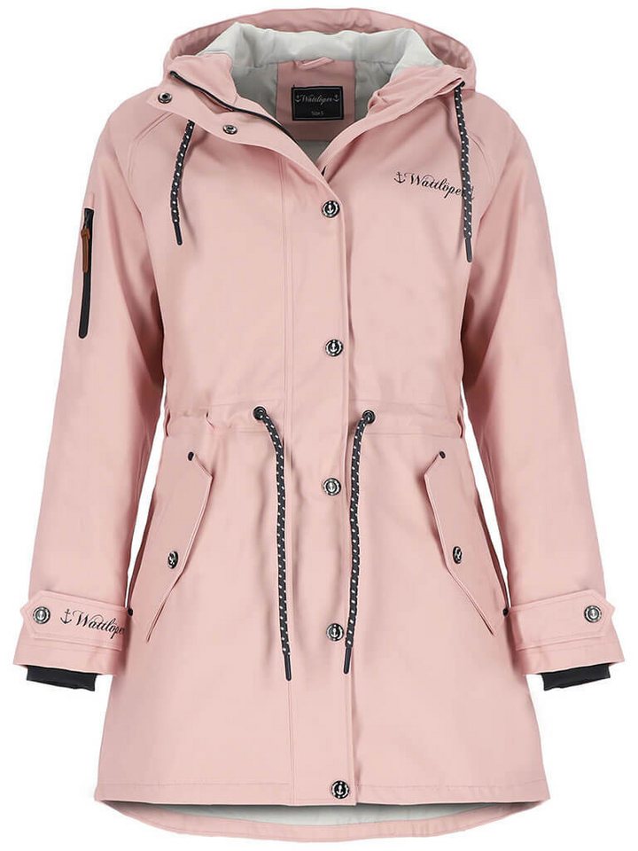 Wattlöper Regenmantel 50704 Damen Regenjacke Regenparka - Parka mit weicher Beschichtung Verschweißte Nähte, Abgedeckter Frontreißverschluss, Kordelzug-Kapuze Bild 2