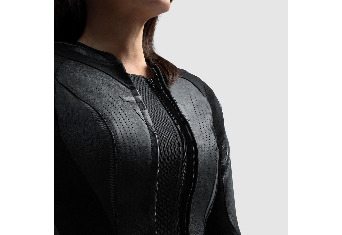 Rebelhorn Motorradjacke Diva RS Damen Motorrad Lederjacke Rückenprotektor enthalten,Verbindungsreißverschluss,Ellenbogenpro
