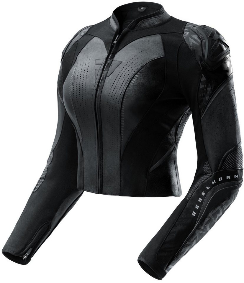 Rebelhorn Motorradjacke Diva RS Damen Motorrad Lederjacke Rückenprotektor enthalten,Verbindungsreißverschluss,Ellenbogenpro Bild 2