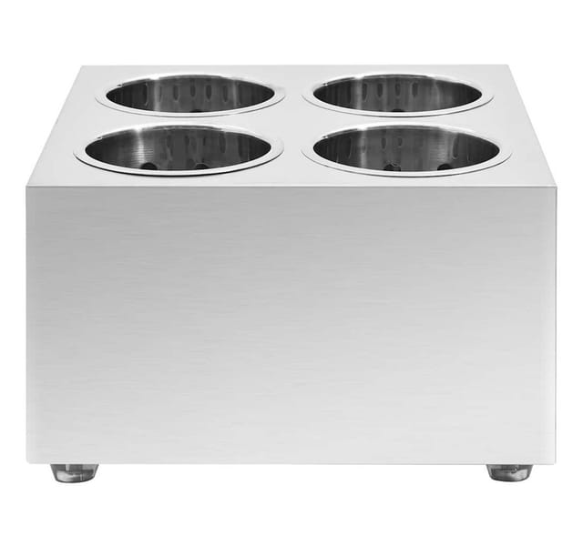 vidaXL Besteckbehälter 4 Fächer Quadratisch Edelstahl 51229