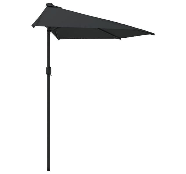 vidaXL Balkon-Sonnenschirm Alu-Mast Schwarz 300x155x223cm Halbrund 312504