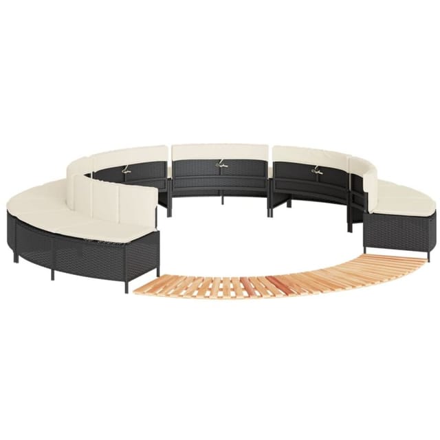 vidaXL Whirlpool-Umrandung Schwarz Poly-Rattan und Massivholz Akazie 3270636