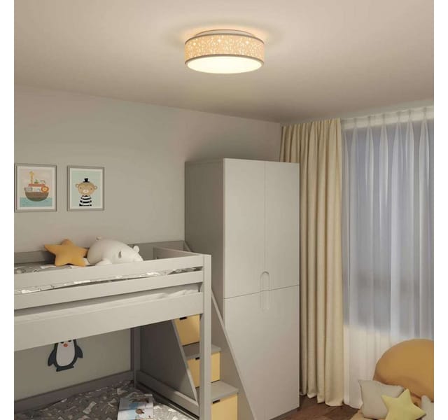 vidaXL Deckenlampe mit Strahlern Taupe 38 x 38 x 13,5 cm Stoff 42001217
