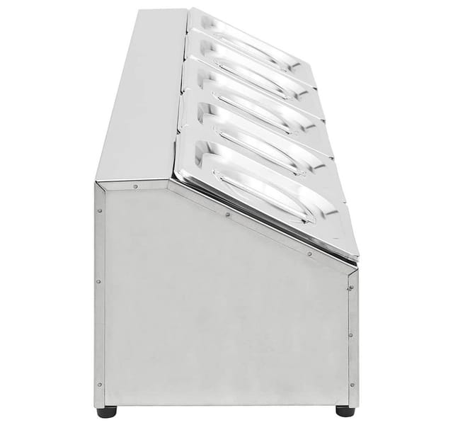vidaXL Gastronorm-Ständer mit 5 GN 1/6 Behältern Edelstahl 51222