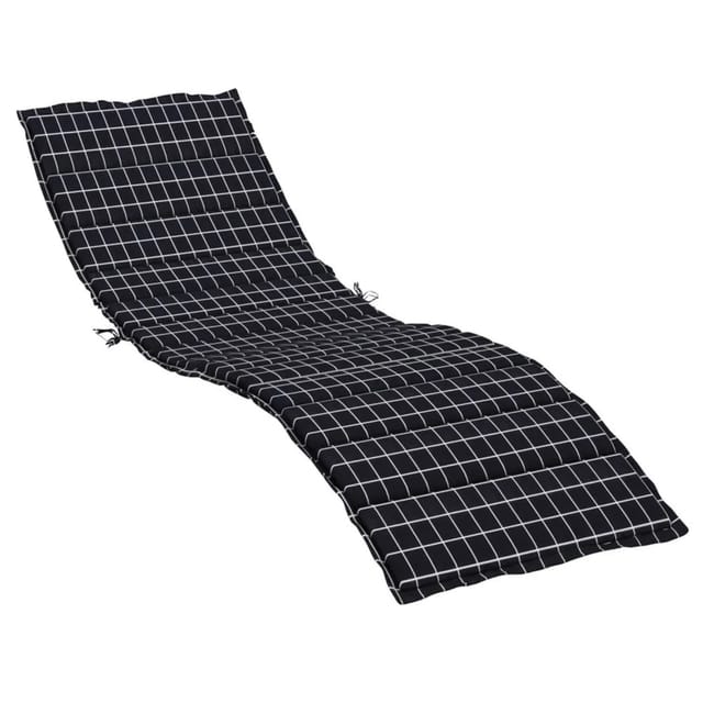 vidaXL Sonnenliegen-Auflage Schwarz Karomuster Oxford-Gewebe 361422