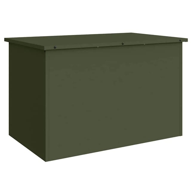 vidaXL Außenlagerbox mit Speicher Olive Grün 80 x 50,5 x 50 cm Stahl 874570