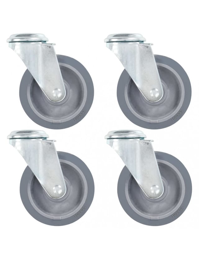 vidaXL 12 Stk Lenkrollen mit Bolzenloch 100 mm 277862