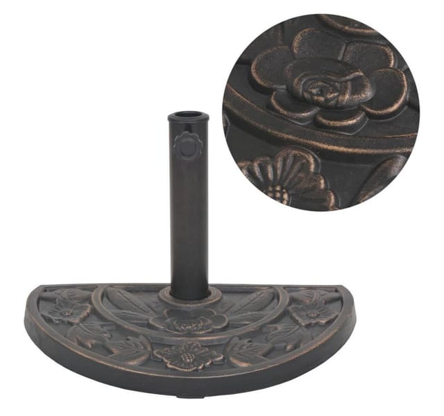 vidaXL Sonnenschirmständer Harz Halbrund Bronze 9 kg 43655