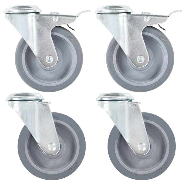 vidaXL Lenkrollen mit Bolzenloch 4 Stk 100 mm 143432
