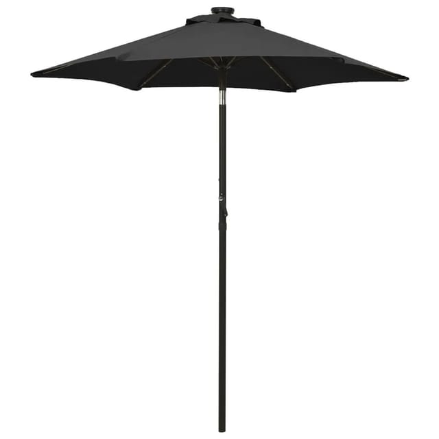 vidaXL Sonnenschirm mit LED-Beleuchtung Schwarz 200x211 cm Alu 313563
