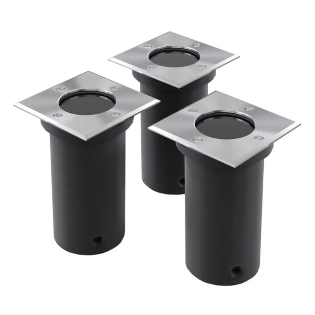 vidaXL Outdoor Bodenleuchten 3 Stk Quadratisch 40394