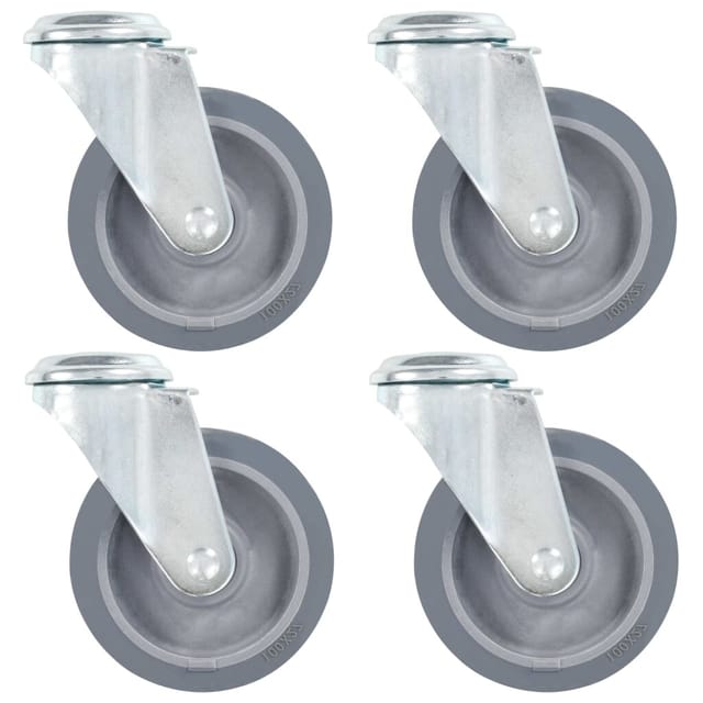 vidaXL 16 Stk Lenkrollen mit Bolzenloch 100 mm 277863