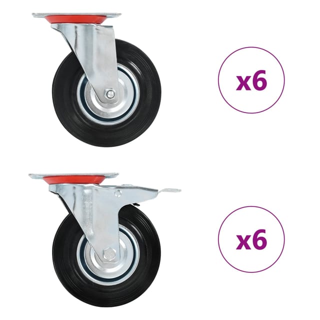 vidaXL 12 Stk Lenkrollen 125 mm 278022