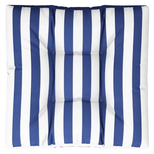 vidaXL Palettenkissen Blau Weiß Gestreift 70x70x12 cm Stoff 360484