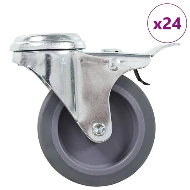 vidaXL 24 Stk Lenkrollen mit Rückenloch 75 mm 277859