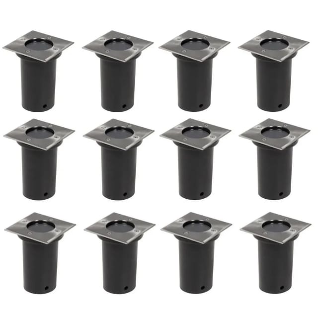 vidaXL Outdoor Bodenleuchten 12 Stk Quadratisch 160437