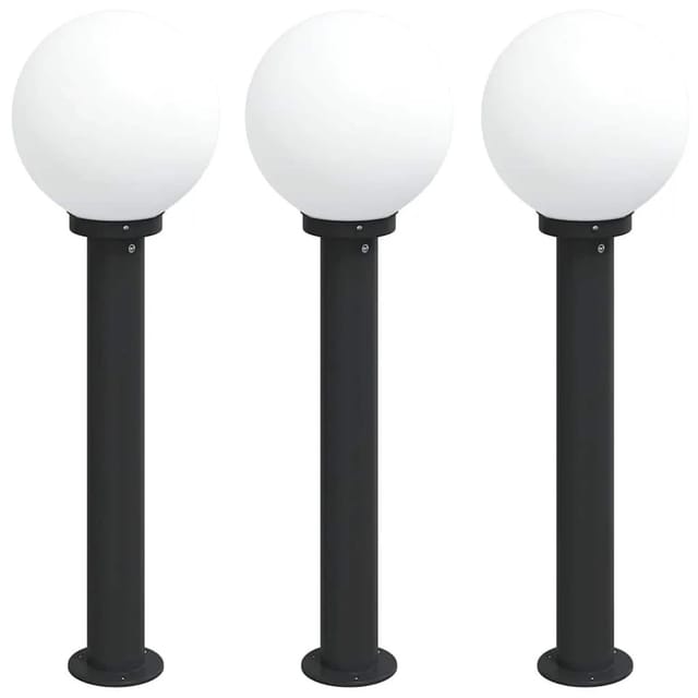 vidaXL Pollerleuchten 3 Stück 80 cm Schwarz IP44 4006112