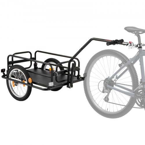VEVOR Fahrradanhänger Lastenanhänger 2-in-1 Handwagen mit Kupplung 40 kg, Kohlenstoffstahl & 600D Oxford, Mit Deichsel, Reflektoren, Faltbares Design, Für 22-28 Zoll Räder, Fahrradwagen für Transport