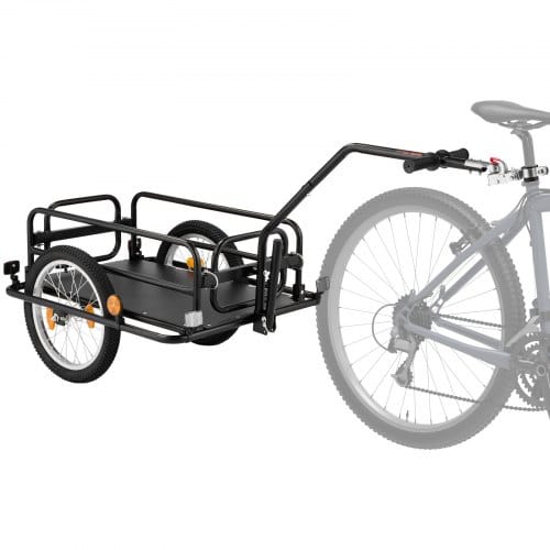 VEVOR Fahrradanhänger Lastenanhänger 2-in-1 Handwagen mit Kupplung 40 kg, Kohlenstoffstahl & 600D Oxford, Mit Deichsel, Reflektoren, Faltbares Design, Für 22-28 Zoll Räder, Fahrradwagen für Transport