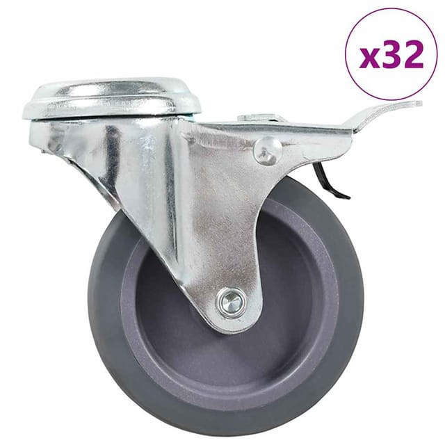vidaXL 32 Stk Lenkrollen mit Rückenloch 75 mm 277860