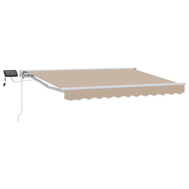 vidaXL Manueller Markisenrahmen mit LEDs Beige 3,5 x 2,5 m 3420604