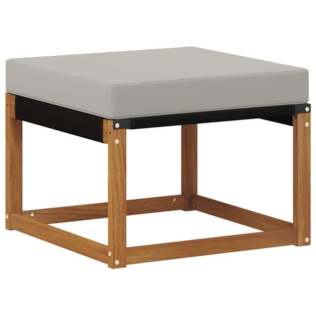 vidaXL Outdoor-Fußhocker Massivholz Akazie und Textilene Stoff Natur 900594