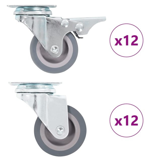 vidaXL 24 Stk Lenkrollen 50 mm 277914