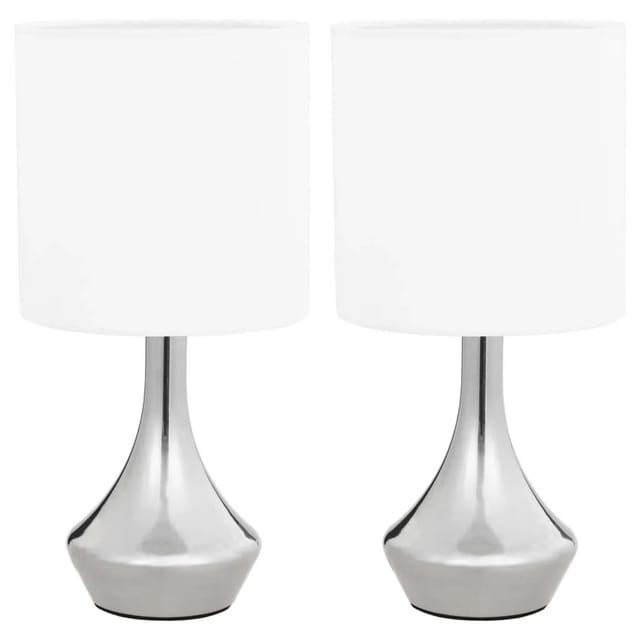 vidaXL Tischlampen 2 Stk Touch-Sensor Weiß E14 51040